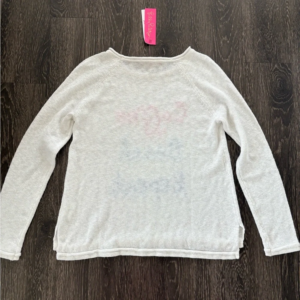 New! Lilly Pulitzer Danette Resort White Coffee Intarsia Sweater - Picture 7 of 12